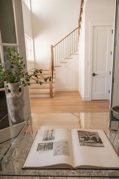 Detailed view of wood finished floors and baseboards Detailed view of wood finished floors and baseboards