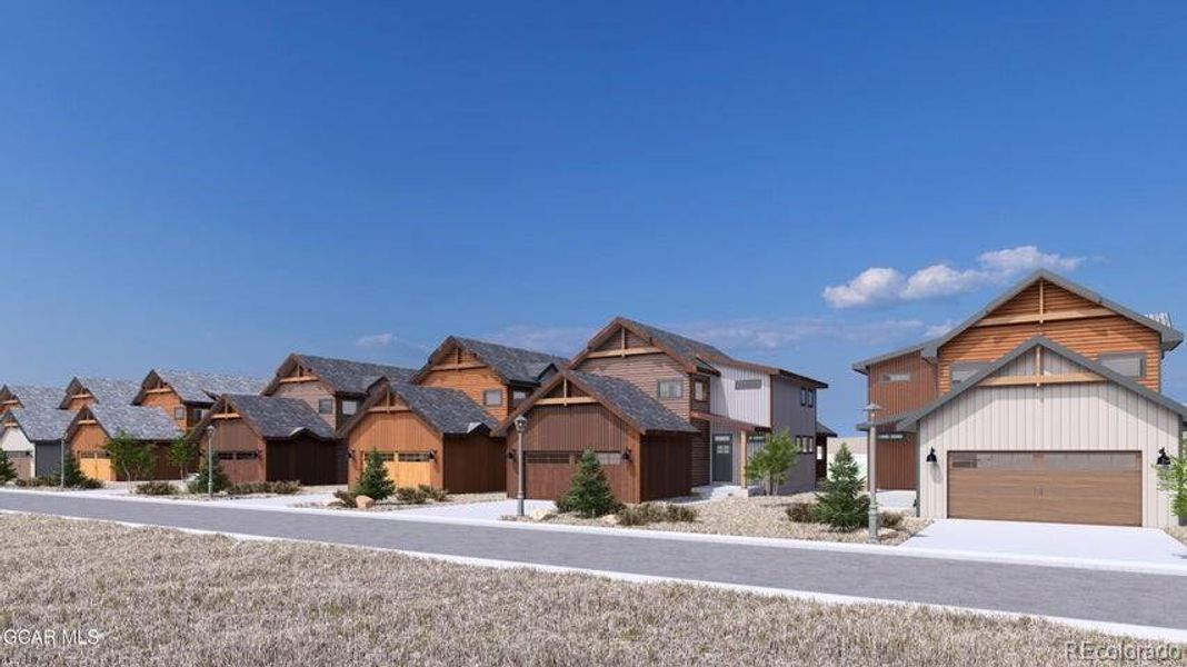 Front exterior of a new home in , Granby, CO, highlighting curb appeal (Image 9). Front exterior of a new home in , Granby, CO, highlighting curb appeal (Image 9).