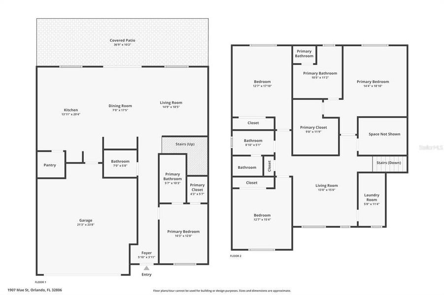 2D floor plan layout of this home in , Orlando, FL (Image 7).