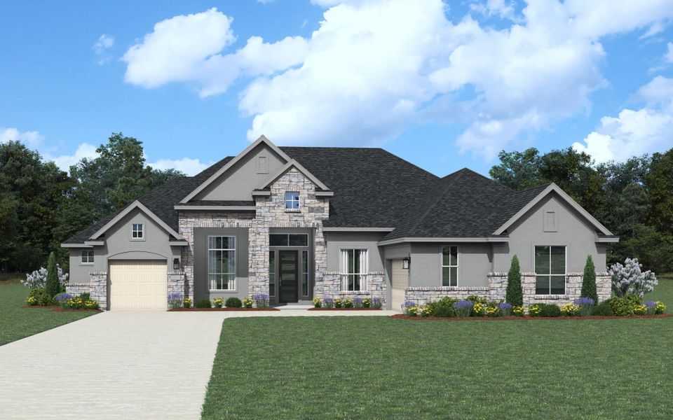 Representative exterior photo of a completed home built from the Anthony 100′ by Chesmar Homes in Potranco Oaks, San Antonio, TX (Image 13).