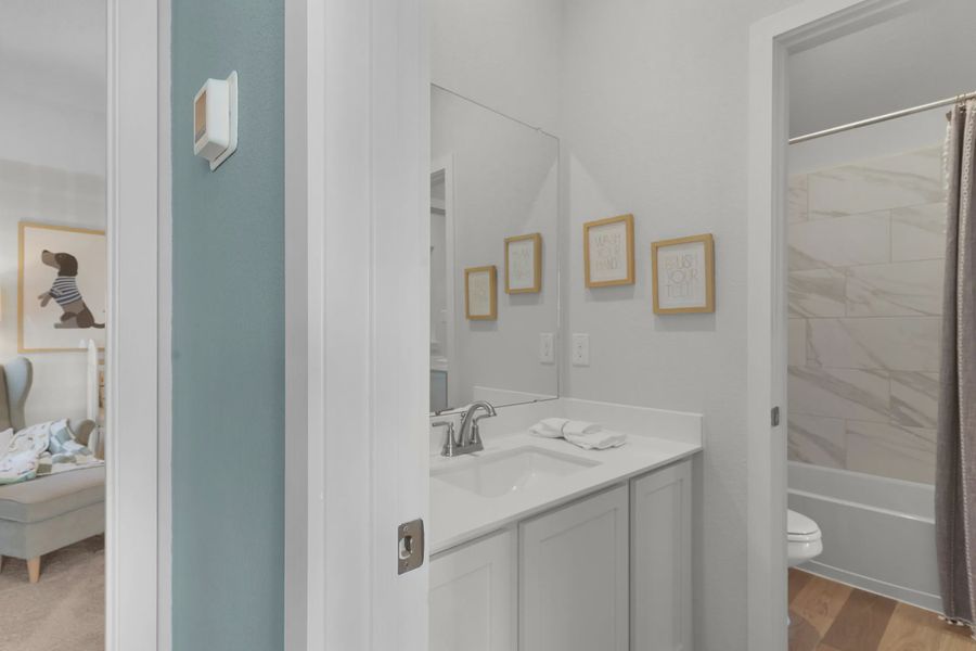 Representative furnished interior of a home built from the Windsor by Chesmar Homes in Bridgeland 45's, Cypress (Image 15).
