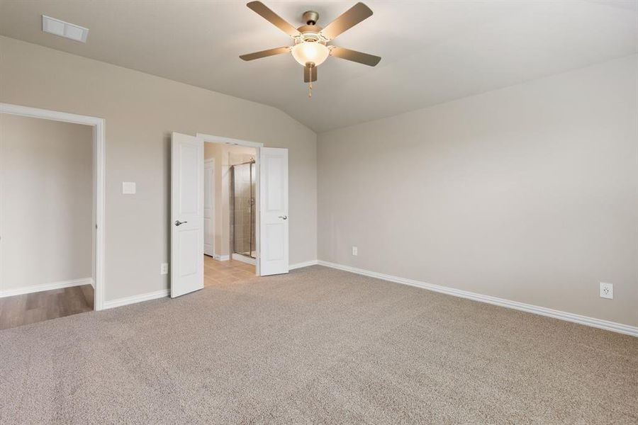 Hallway entrance creates privacy from main living area