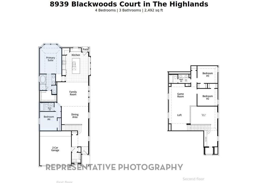 2D floor plan layout of this home in The Highlands, Porter, TX (Image 2). 2D floor plan layout of this home in The Highlands, Porter, TX (Image 2).