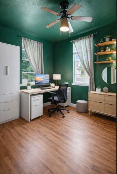 Bedroom used for an office