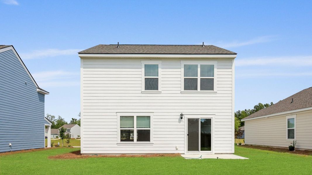 Exterior details and patio area of a home in Center Pointe, Santee (Image 2).