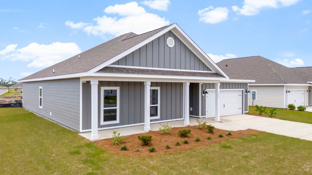 Representative exterior photo of a completed home built from the The Victoria by D.R. Horton in Hodges Bayou Plantation, Panama City, FL (Image 2).