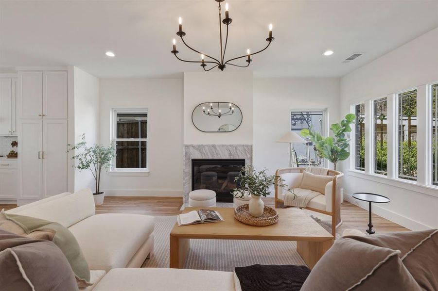 Furnished interior view inside a new home in , Dallas (Image 14). Furnished interior view inside a new home in , Dallas (Image 14).