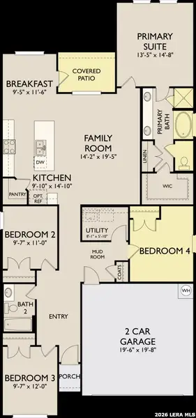 2D floor plan layout of this home in The Wilder, Adkins, TX (Image 2). 2D floor plan layout of this home in The Wilder, Adkins, TX (Image 2).