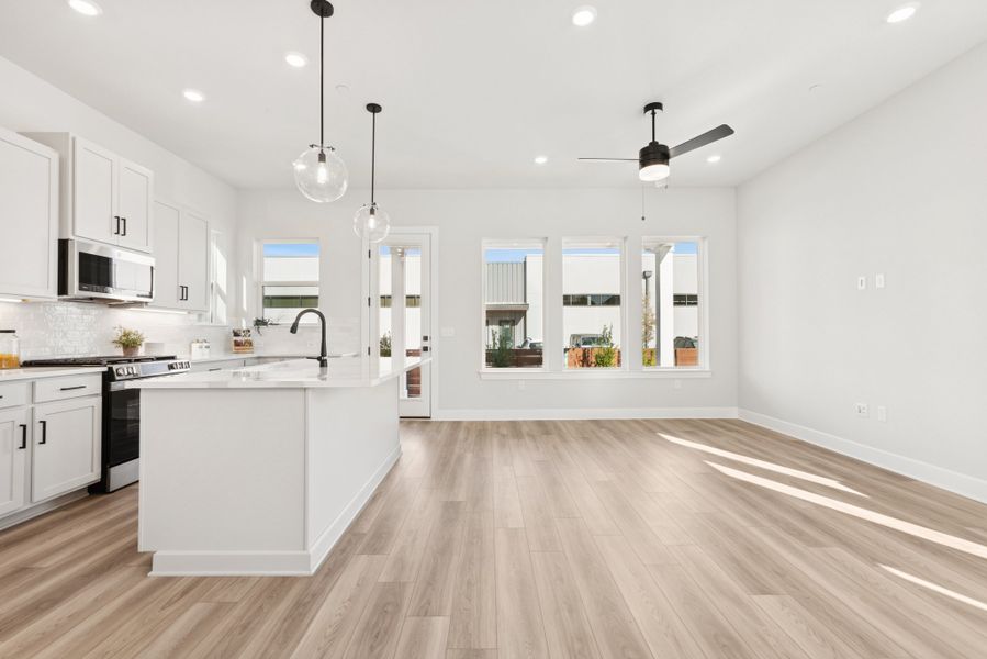 Furnished interior view inside a new home in The Twilight at Goodnight Ranch, Austin (Image 6). Furnished interior view inside a new home in The Twilight at Goodnight Ranch, Austin (Image 6).