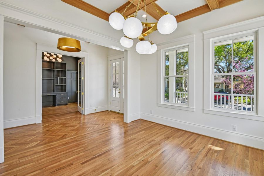 The dining room looking toward the entryway. The dining room looking toward the entryway.