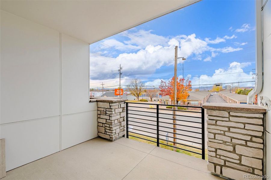 Exterior details and patio area of a home in The Hub at Virginia Village, Denver (Image 2). Exterior details and patio area of a home in The Hub at Virginia Village, Denver (Image 2).