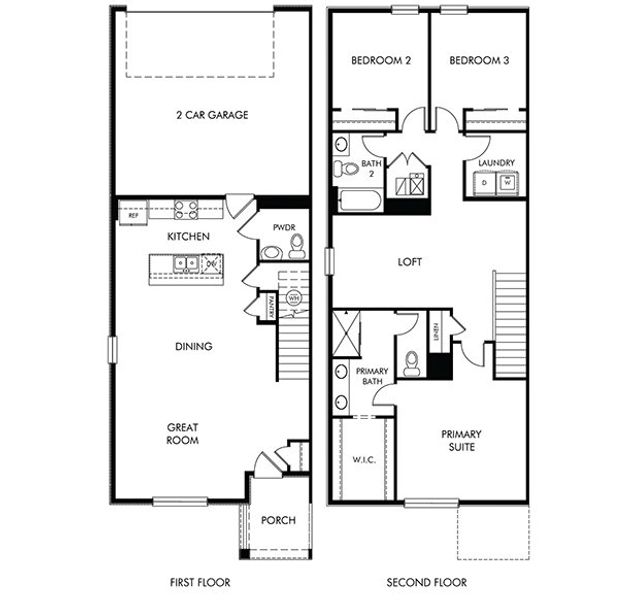 2D floor plan layout for the The Copper by Meritage Homes in Skyview at High Point, Aurora, CO (Image 3).