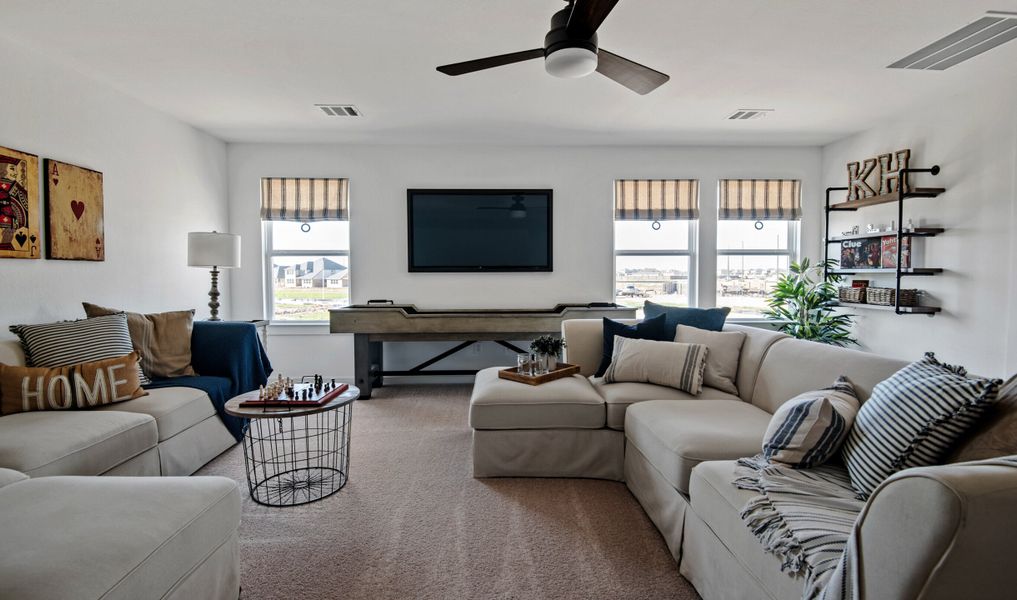 Loft with plush carpeting