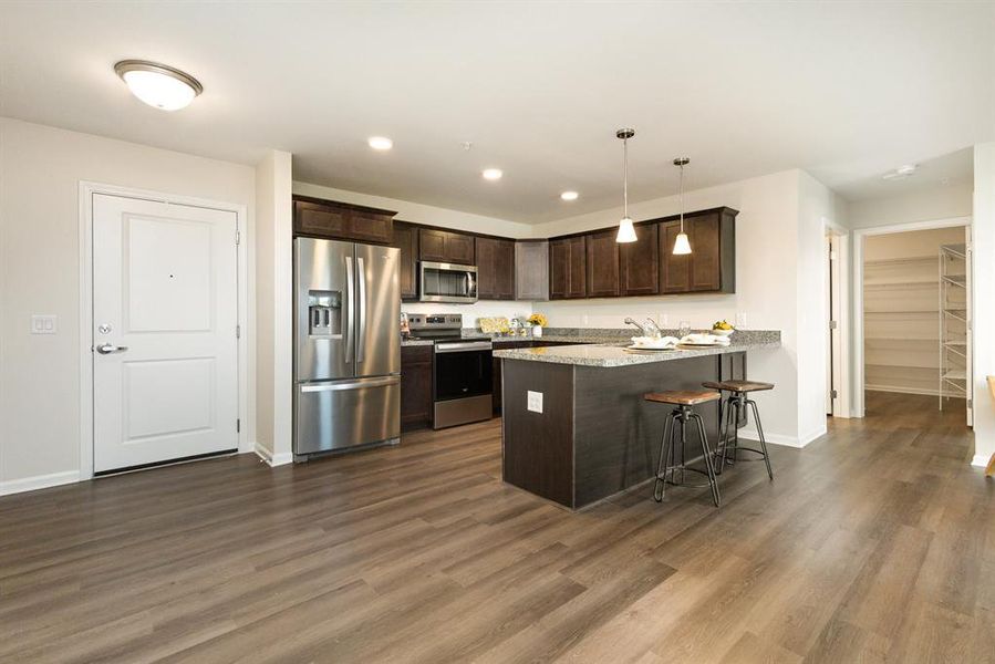 Lovely upgraded Kitchen with counter height bar seating Lovely upgraded Kitchen with counter height bar seating