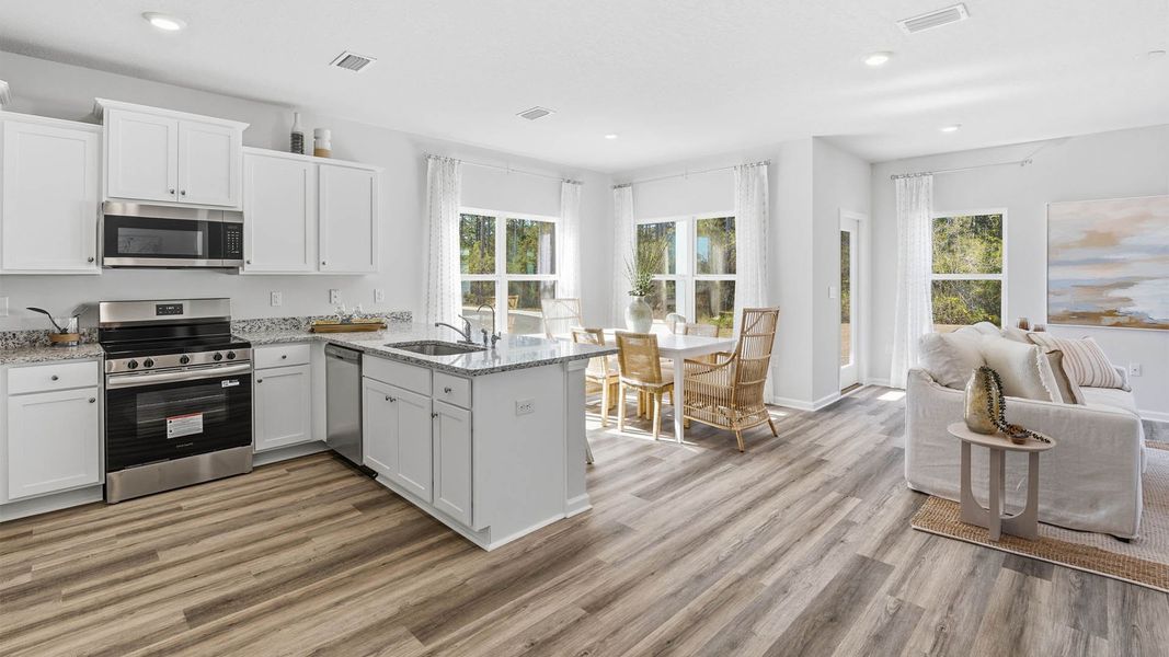 Furnished interior view inside a new home in Chateau Nemours, Port Saint Joe (Image 8). Furnished interior view inside a new home in Chateau Nemours, Port Saint Joe (Image 8).