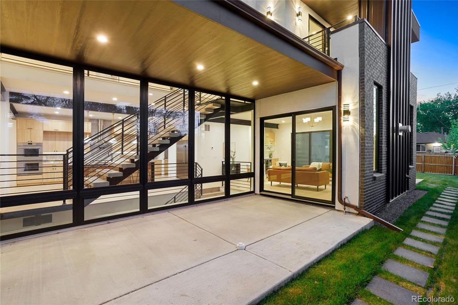 north side patio with gas line for fire pit