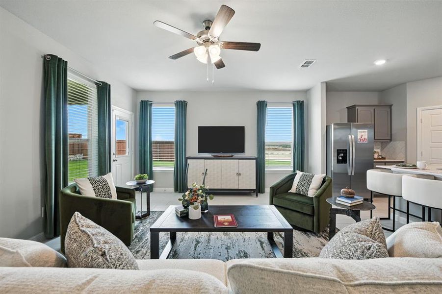 Furnished interior view inside a new home in Monarch at the Meadows, Denton (Image 14). Furnished interior view inside a new home in Monarch at the Meadows, Denton (Image 14).