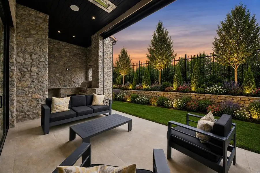 Exterior details and patio area of a home in , Westlake (Image 24).