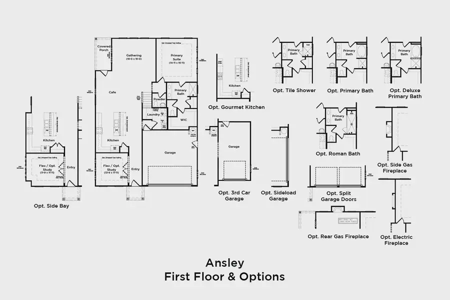 2D floor plan layout for the Ansley by DRB Homes in Sanctuary at Panther Creek, Durham, NC (Image 3).