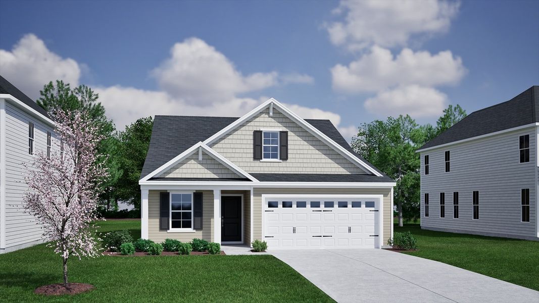 Representative exterior photo of a completed home built from the Ford - Genesis Value Collection by Mungo Homes in Leander Lee Preserve, Lillington, NC (Image 10).