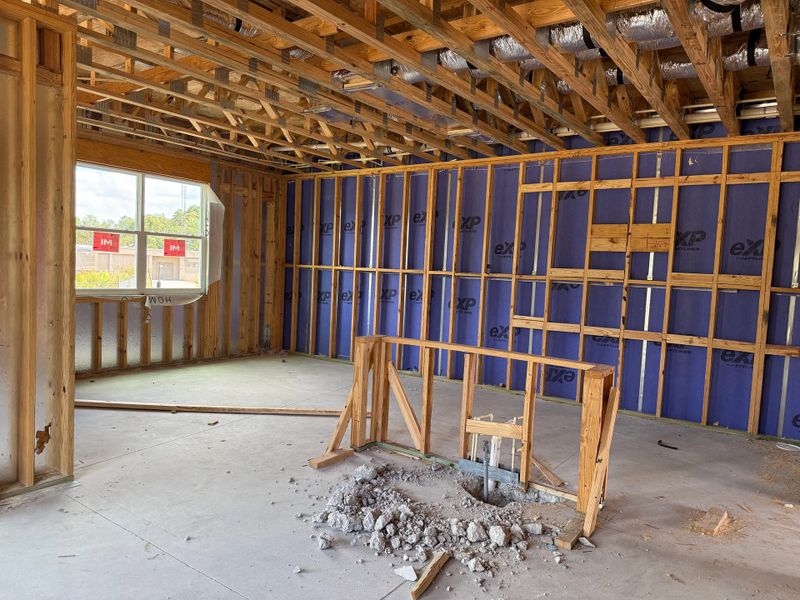 Spacious kitchen and living space