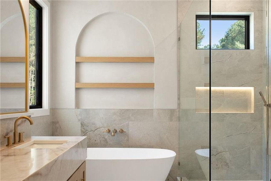 Furnished interior view inside a new home in , Flowery Branch (Image 10).