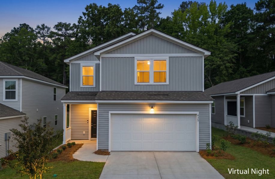 Front exterior of a new home in Grand Arbor, Blythewood, SC, highlighting curb appeal (Image 18). Front exterior of a new home in Grand Arbor, Blythewood, SC, highlighting curb appeal (Image 18).