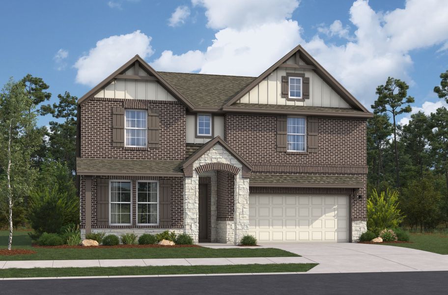 Representative exterior photo of a completed home built from the Rainier by Beazer Homes in Comanche Ridge, San Antonio, TX (Image 2).