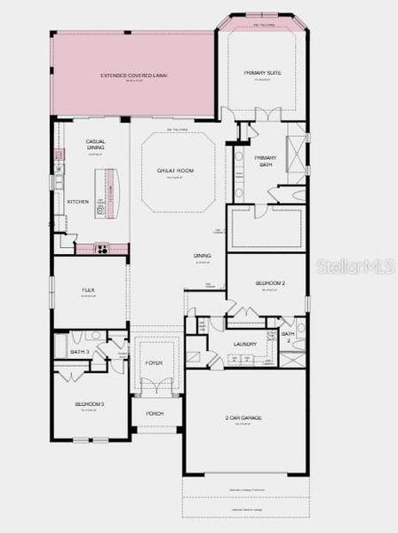 2D floor plan layout of this home in Esplanade at Center Lake Ranch, St. Cloud, FL (Image 2). 2D floor plan layout of this home in Esplanade at Center Lake Ranch, St. Cloud, FL (Image 2).