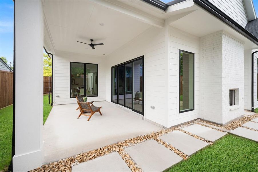 Exterior details and patio area of a home in , Dallas (Image 1). Exterior details and patio area of a home in , Dallas (Image 1).
