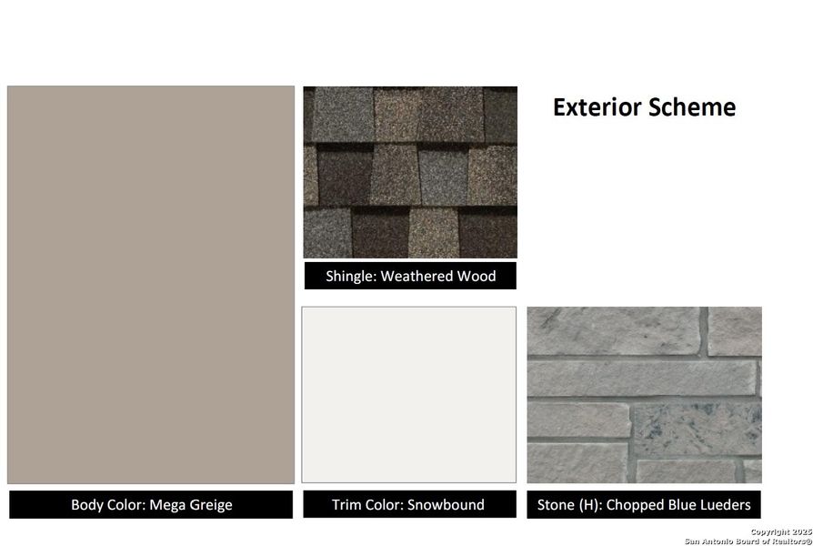 Sample of building materials used in homes in Highland Ridge, New Braunfels (Image 9).