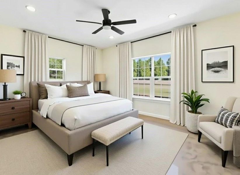 After Photo featuring a ceiling fan and baseboards