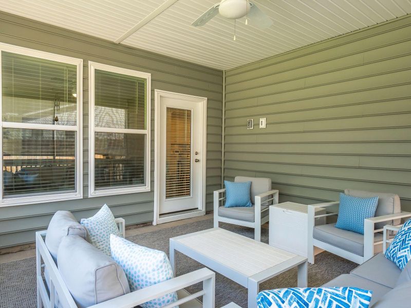 Exterior details and patio area of a home in , Huger (Image 26).