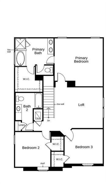 This floor plan features 3 bedrooms, 2 full baths, 1 half bath and over 2,000 square feet of living space.