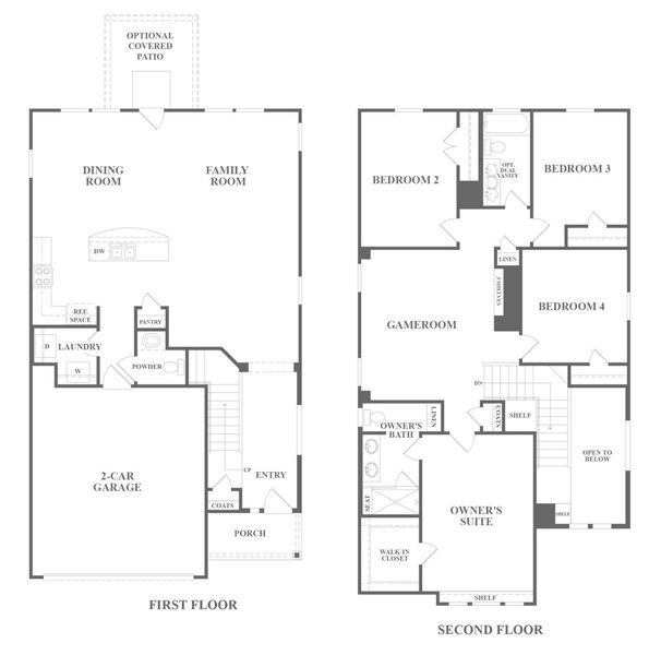 2D floor plan layout for the Harmony - 60' by Milestone Community Builders in Crosswinds, Kyle, TX (Image 3). 2D floor plan layout for the Harmony - 60' by Milestone Community Builders in Crosswinds, Kyle, TX (Image 3).