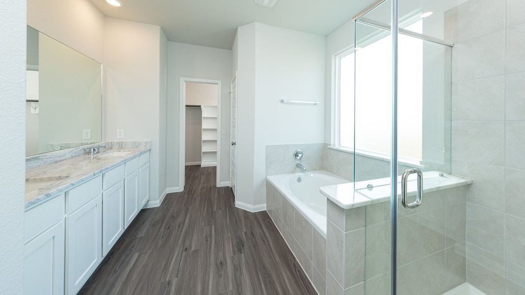 Representative furnished interior of a home built from the The Hawthorn by Legend Homes in Rocky Creek Crossing, Crowley (Image 9).