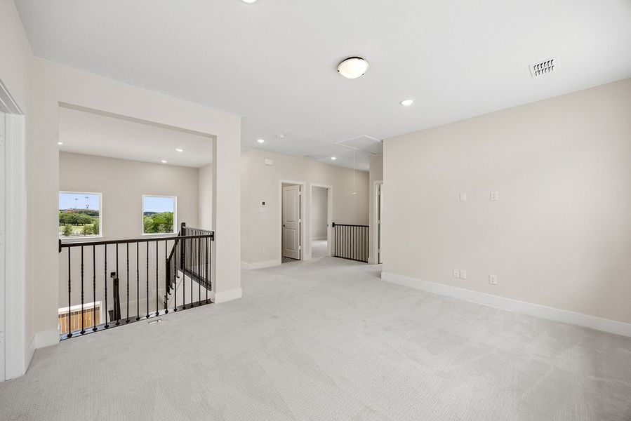 Representative unfurnished interior of a home built from the Mirella by Landon Homes in Fields - East Village, Frisco (Image 27). Representative unfurnished interior of a home built from the Mirella by Landon Homes in Fields - East Village, Frisco (Image 27).
