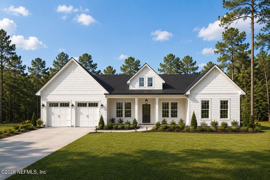 Front exterior of a new home in , Bryceville, FL, highlighting curb appeal (Image 1). Front exterior of a new home in , Bryceville, FL, highlighting curb appeal (Image 1).
