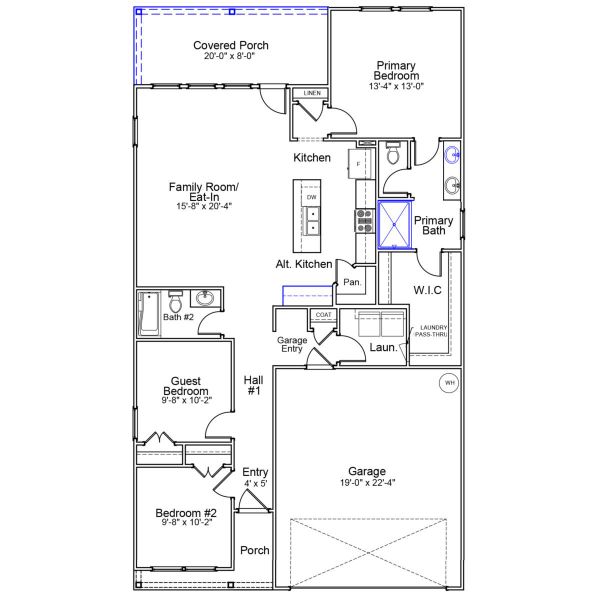 2D floor plan layout of this home in Six Oaks, Summerville, SC (Image 3).