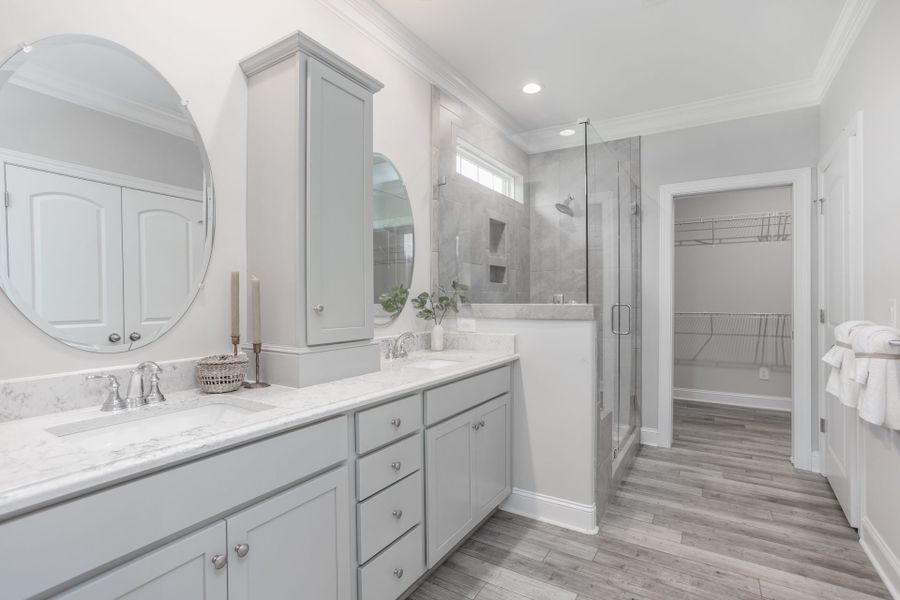 Representative furnished interior of a home built from the Manhattan by Keystone Homes NC in Weybridge, Burlington (Image 25).
