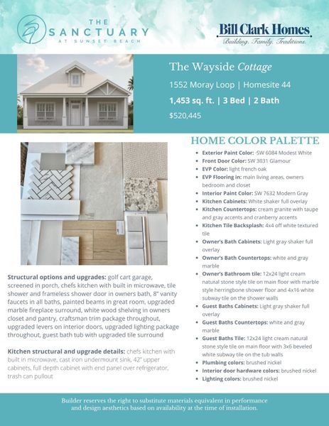 2D floor plan layout of this home in The Sanctuary at Sunset Beach, Sunset Beach, NC (Image 5).