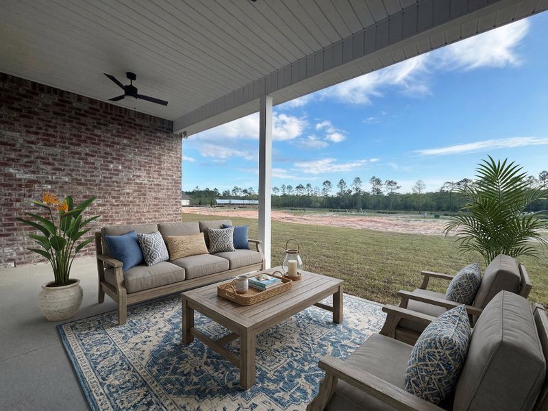 Front exterior of a new home in Natureview, Freeport, FL, highlighting curb appeal (Image 17).