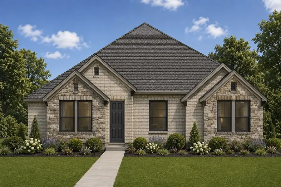 Representative exterior photo of a completed home built from the The Meridian by Lillian Custom Homes in Ten Mile Creek, DeSoto, TX (Image 2). Representative exterior photo of a completed home built from the The Meridian by Lillian Custom Homes in Ten Mile Creek, DeSoto, TX (Image 2).