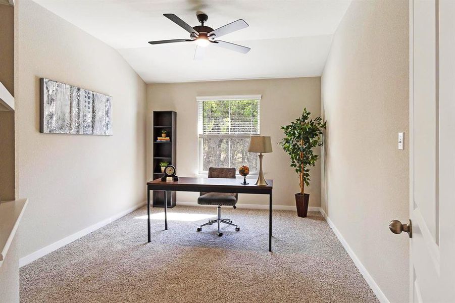 4th bedroom makes a great home office - it has a closet and built-in shelves