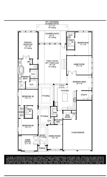 2D floor plan layout of this home in Walden Creek, Conroe, TX (Image 2). 2D floor plan layout of this home in Walden Creek, Conroe, TX (Image 2).