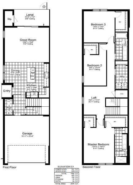2D floor plan layout for the Parker by Neal Communities in SkySail, Naples, FL (Image 5).