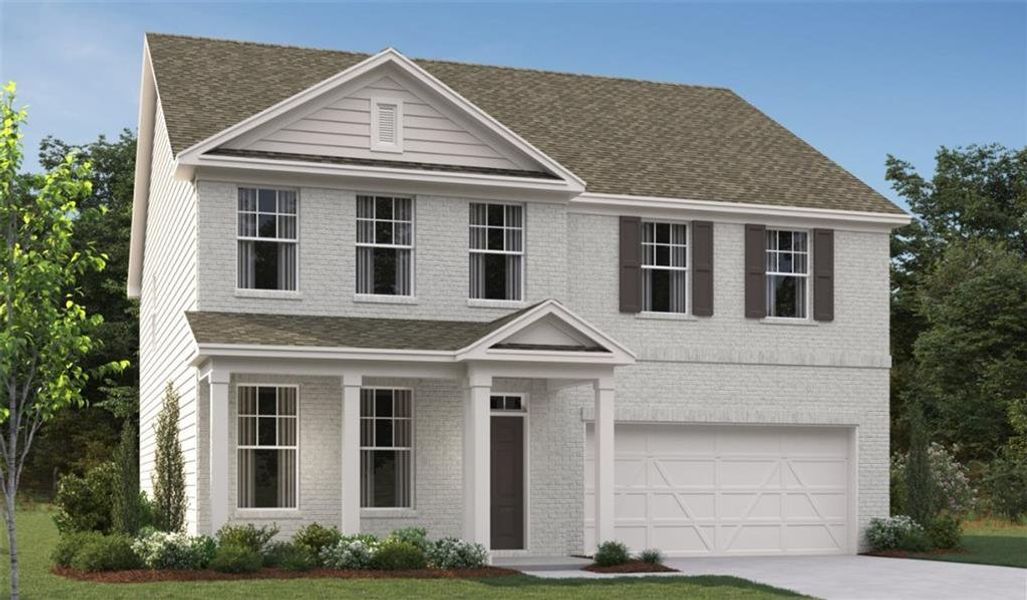 Front exterior of a new home in Creekside, Dawsonville, GA, highlighting curb appeal (Image 1). Front exterior of a new home in Creekside, Dawsonville, GA, highlighting curb appeal (Image 1).