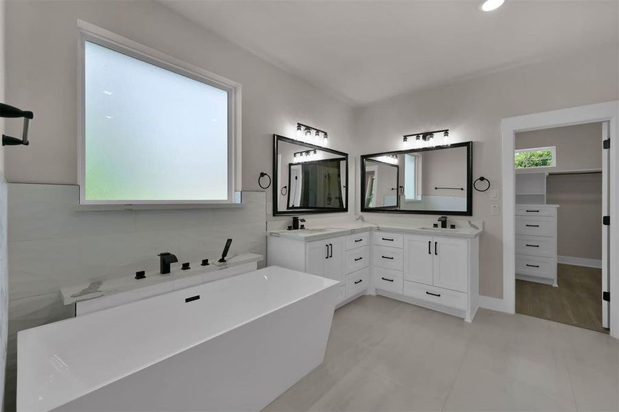 Similar Master Bath with Double Sinks Built by TX Best Home Builders