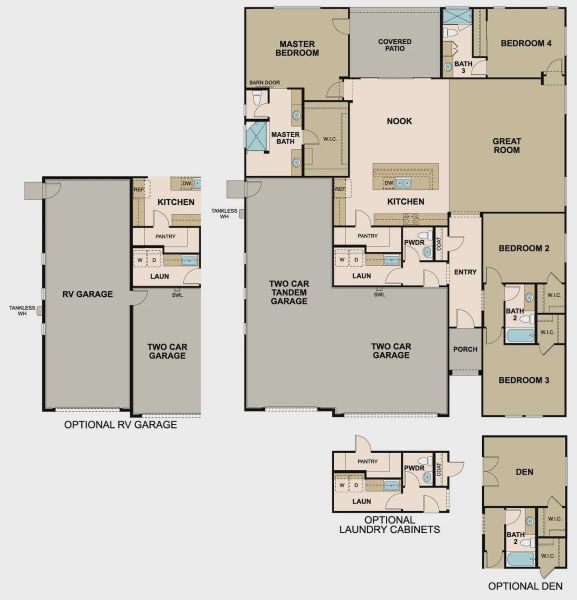 2D floor plan layout of this home in Las Barrancas, Yuma, AZ (Image 5).
