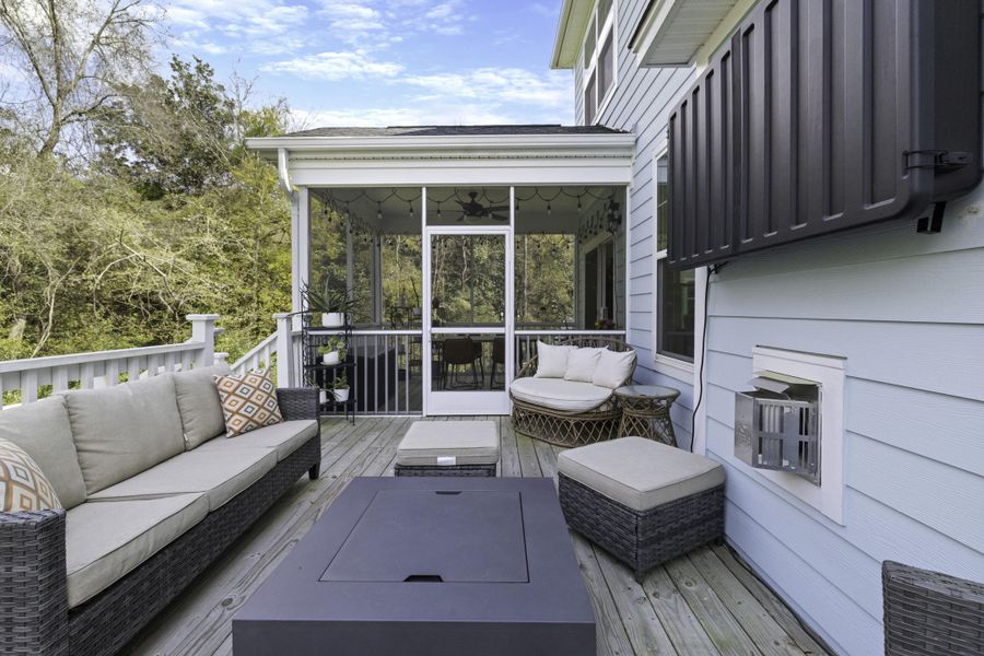 Exterior details and patio area of a home in , Charleston (Image 27). Exterior details and patio area of a home in , Charleston (Image 27).